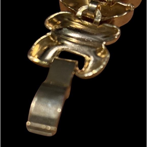 Vintage 1980s Costume Jewelry Gold Tone Link Snake Bracelet - Picture 6 of 13